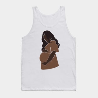 Abstract pregnant vector mother silhouette Illustration Tank Top